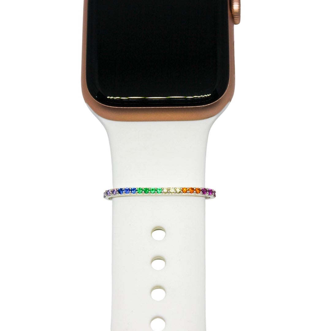 Thin with BirthStone Colourful Plate Ring • Apple Watch Band's Charm