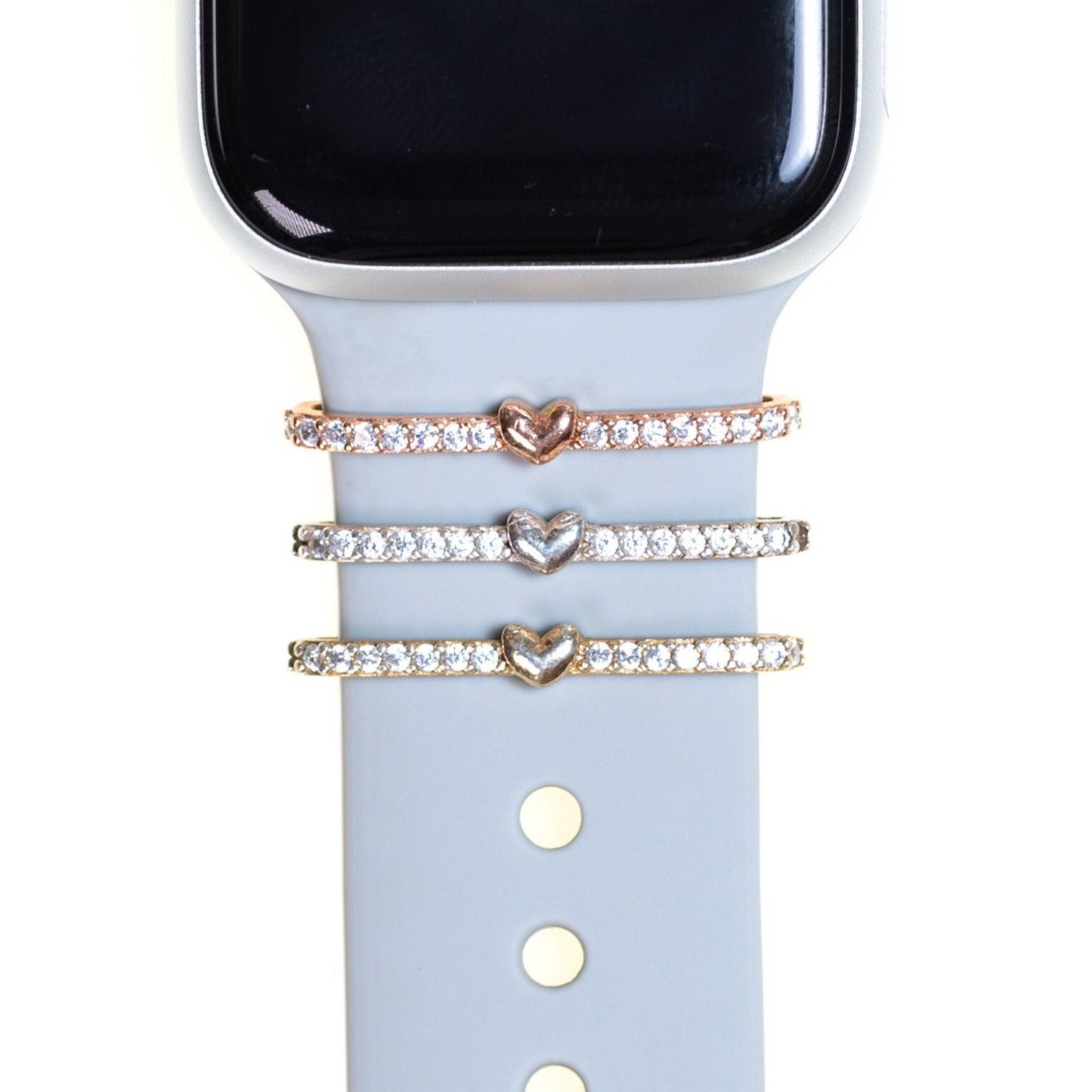 Thin with Heart BirthStone Plate Ring • Apple Watch Band's Charm