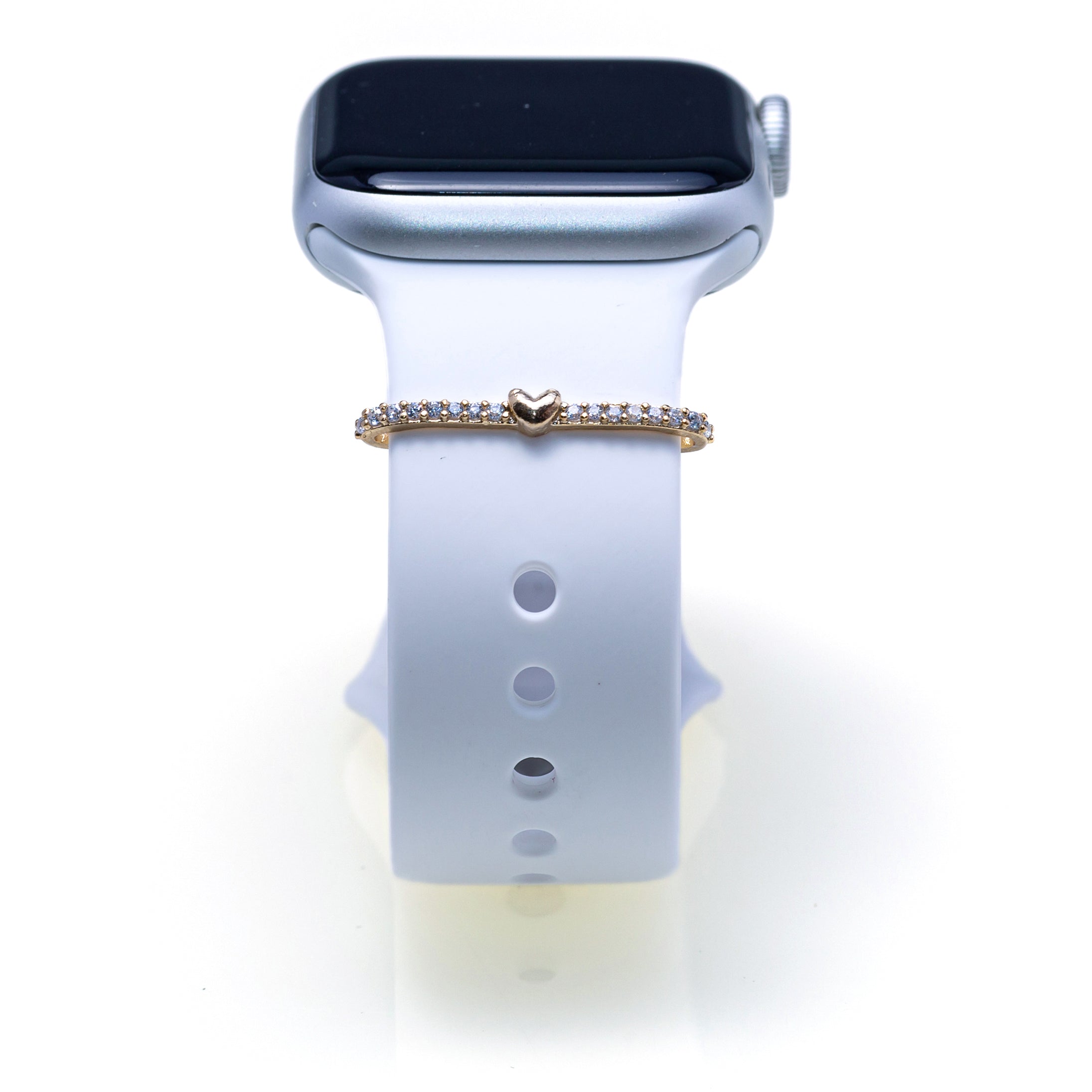 Thin Plate Ring with Heart Swarovski Accessory for Apple Watch Band